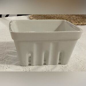 Crate&Barrel White Ceramic Berry Basket